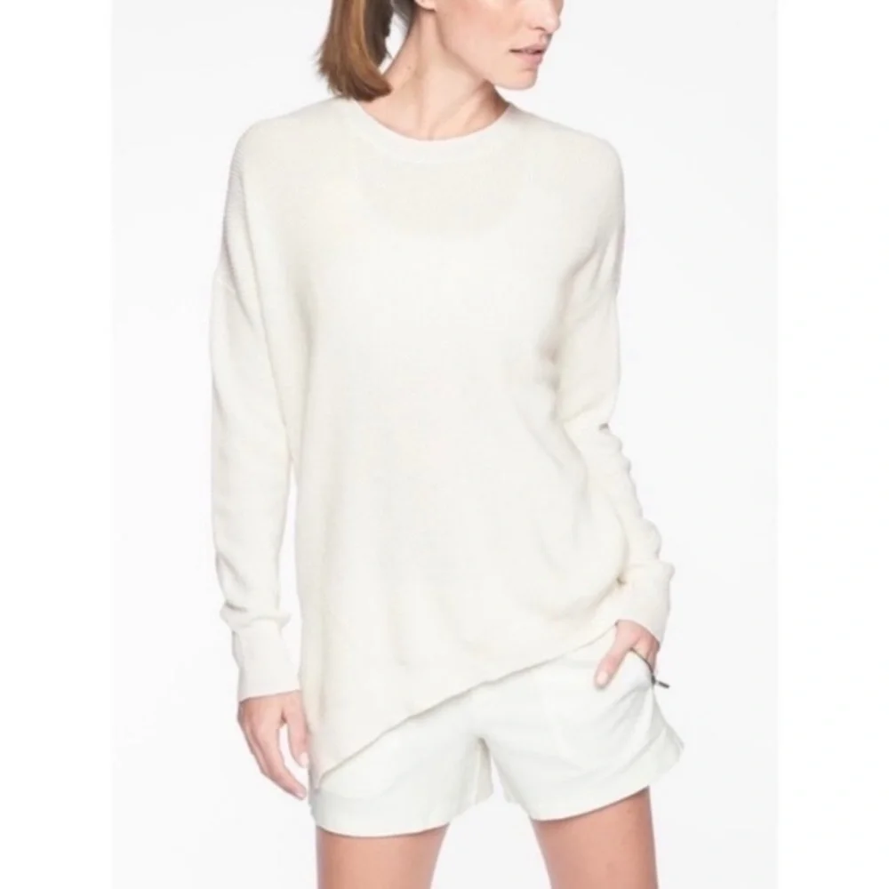 Athleta | Ivory Rest Day Asymmetric Sweater - Picture 13 of 13